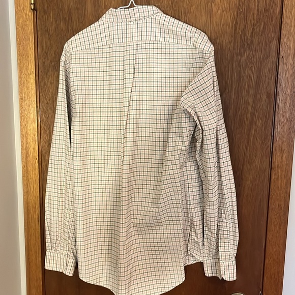 Ralph Lauren Men’s Dress Shirt Men’s Large Tan With Green/Pink Checkered - Picture 4 of 5